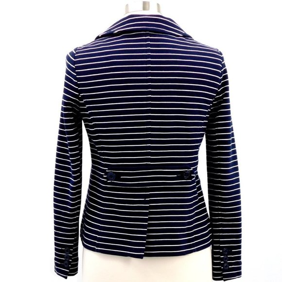 Talbots Nautical Navy Blue/White Striped Blazer - Picture 7 of 10